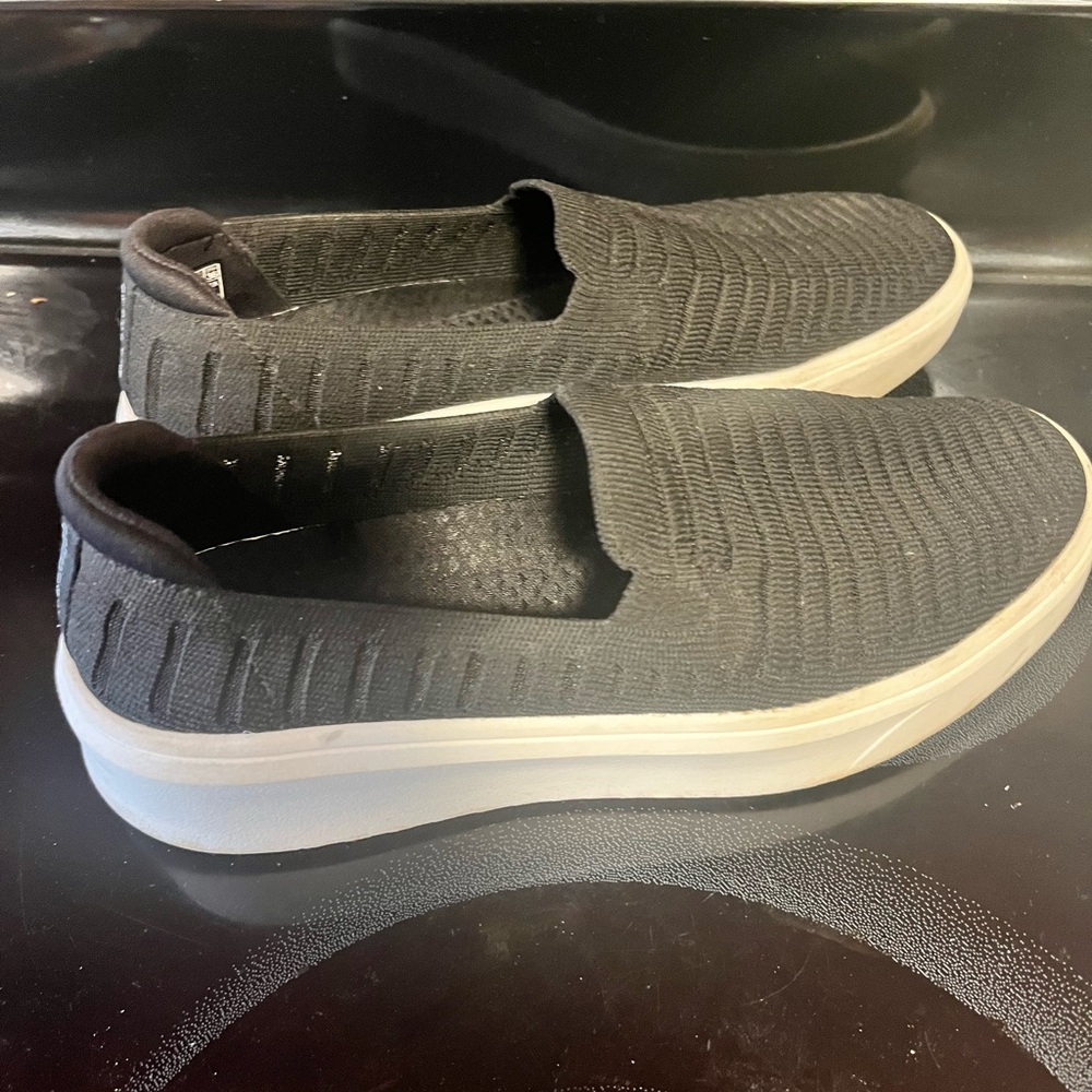 Skechers Black Knit Slip-On Loafers for Men